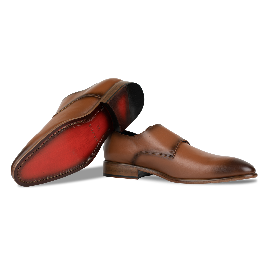 Budd: Chaussures à boucles - Cuir Cognac