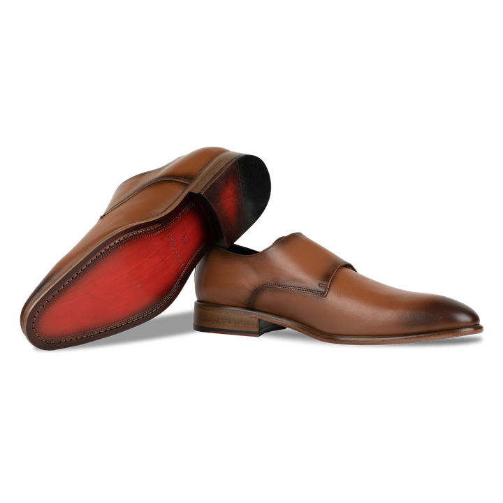 Budd: Chaussures à boucles - Cuir Cognac