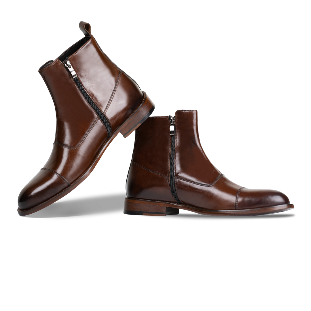 Arthur: Boots à boucles - Cuir Marron