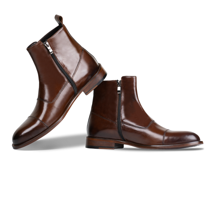 Arthur: Boots à boucles - Cuir Marron