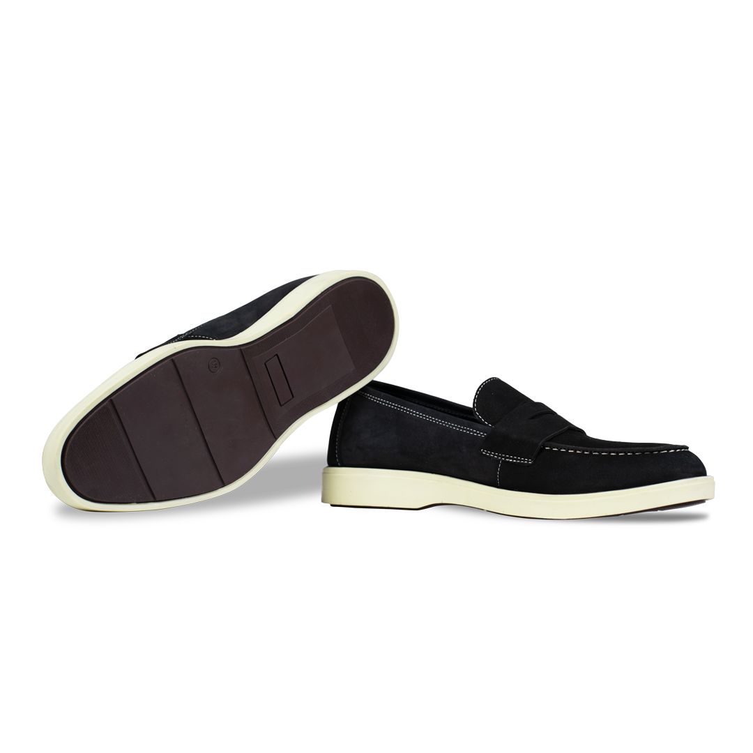 Alan: Mocassin Homme - Gomme Noir