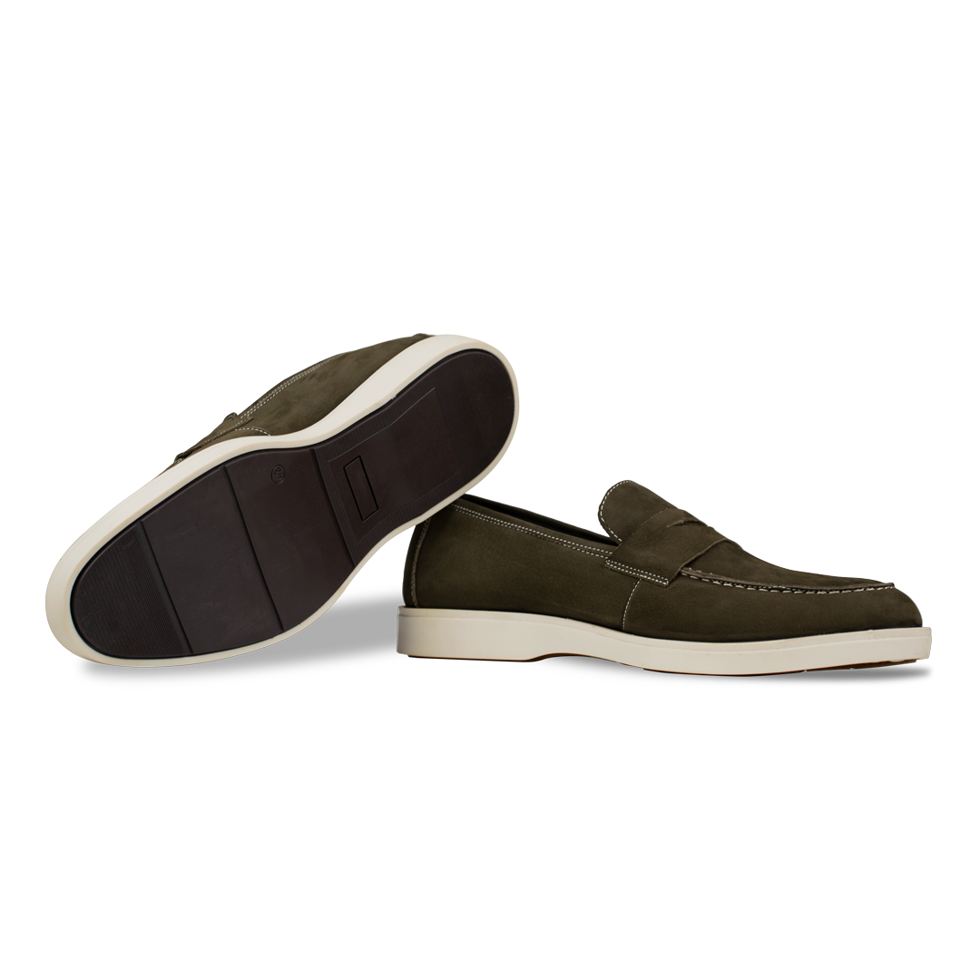 Alan: Mocassin Homme - Gomme Vert