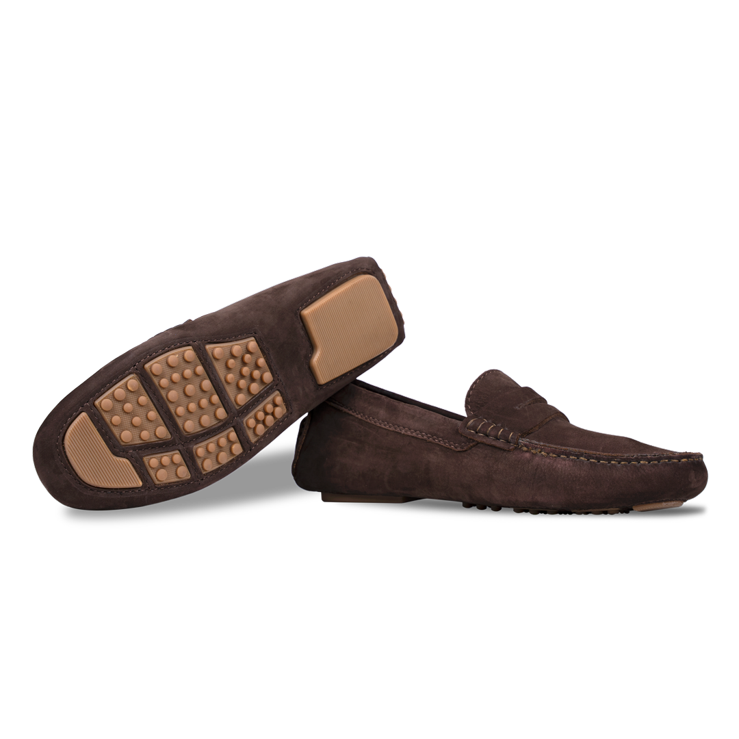 Gary: Mocassin Homme - Daim Marron