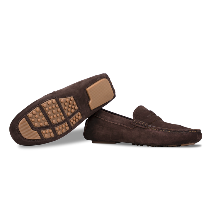 Gary: Mocassin Homme - Daim Marron