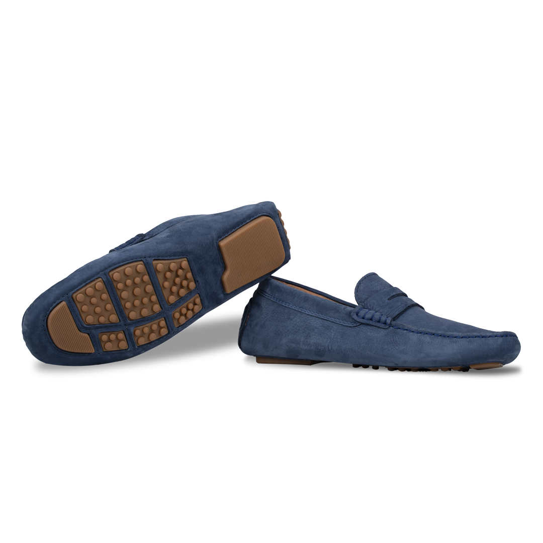 Gary: Mocassin Homme - Daim Bleu Persan