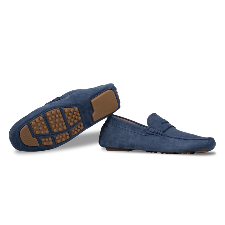 Gary: Mocassin Homme - Daim Bleu Persan