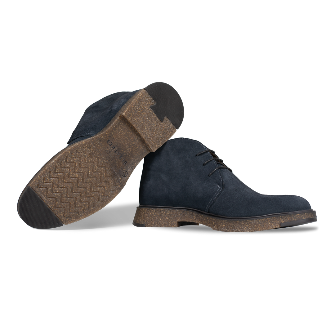 Clarke: Demi Bottes Homme - Daim Bleu