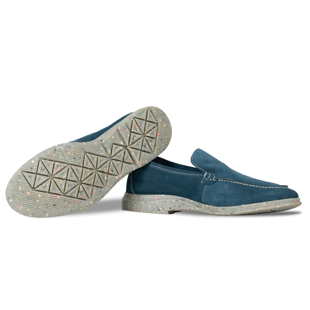 Stewart: Mocassin Homme - Daim Bleu persan