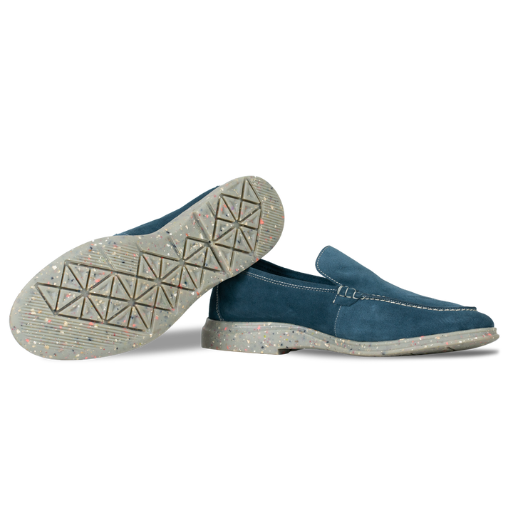 Stewart: Mocassin Homme - Daim Bleu persan