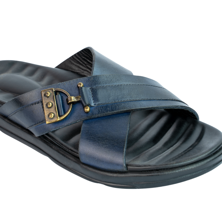 Oasis: Sandales Homme - Cuir Bleu