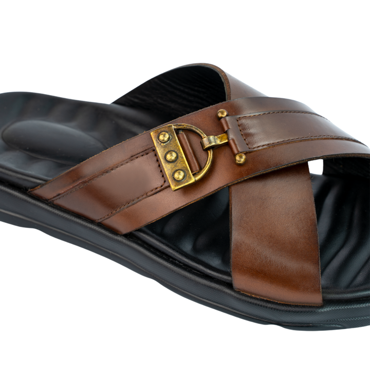 Oasis: Sandales Homme - Cuir Marron