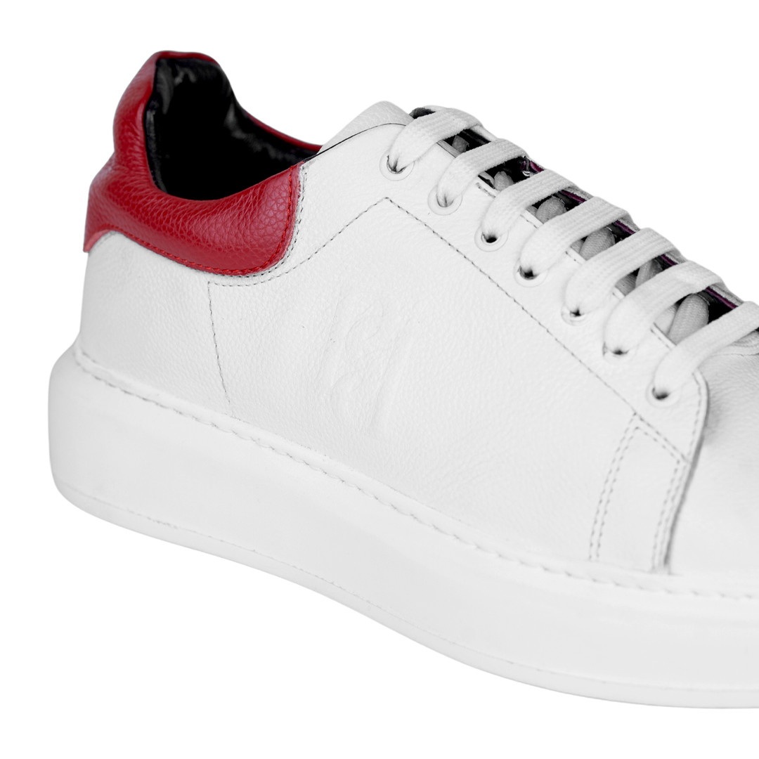 Palmer: Sneakers Homme - Cuir Blanc R'