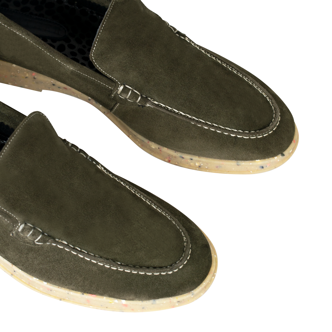 Stewart: Mocassin Homme - Daim vert