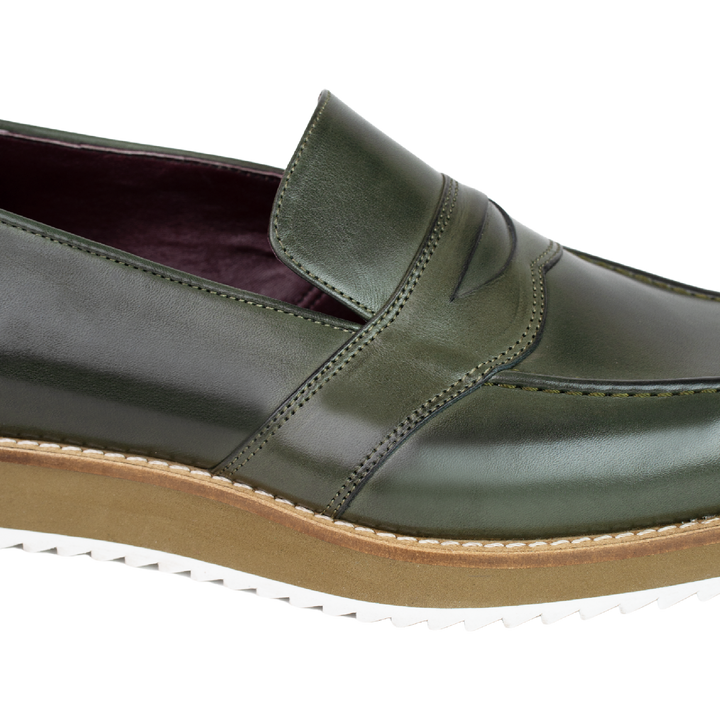 Martine: Mocassin Homme - Cuir Kaki