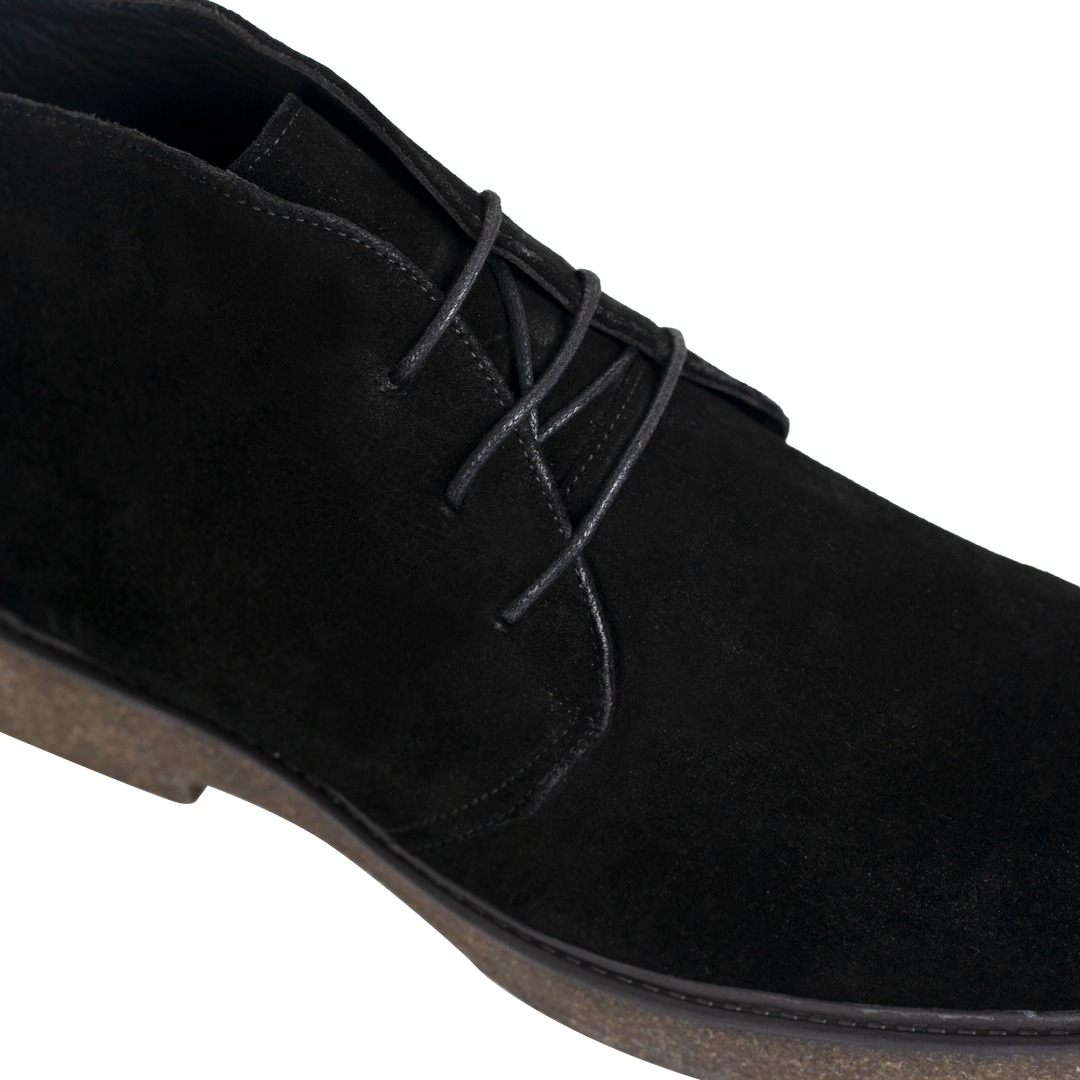 Clarke: Demi Bottes Homme - Daim Noir