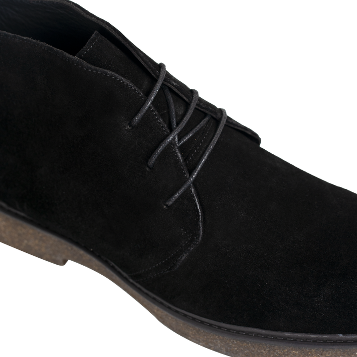 Clarke: Demi Bottes Homme - Daim Noir