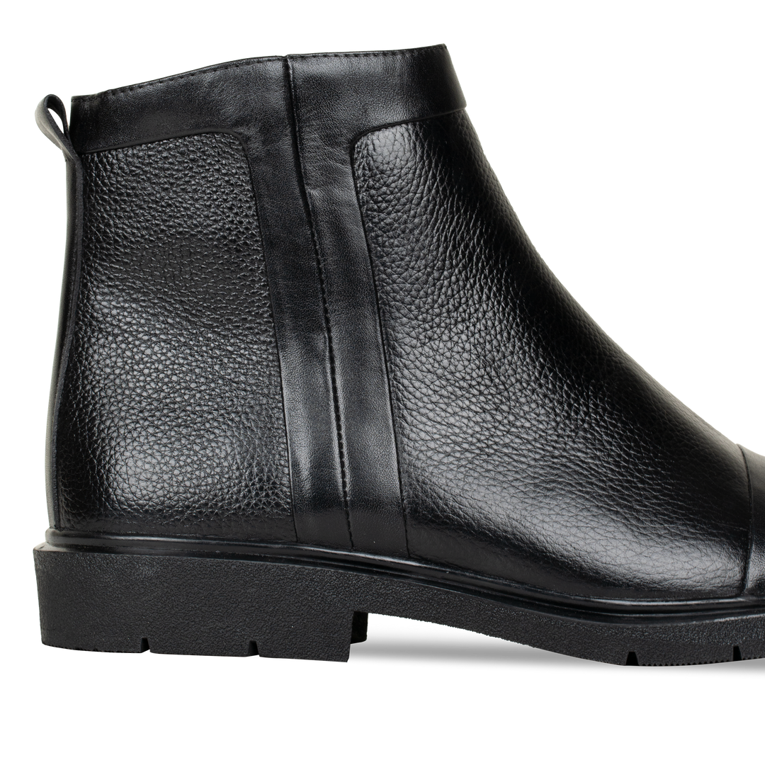 Castel: Demi Bottes Homme - Cuir Noir