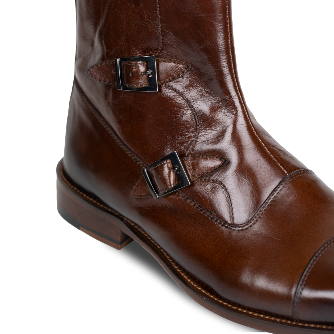 Arthur: Boots à boucles - Cuir Marron