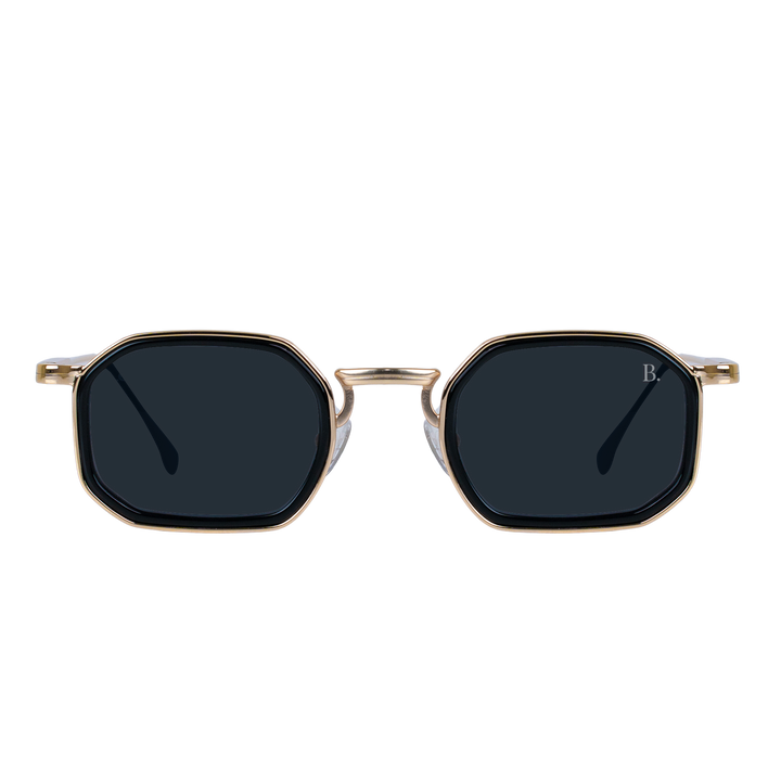 Riveria: Lunettes de soleil de luxe Noir Gold