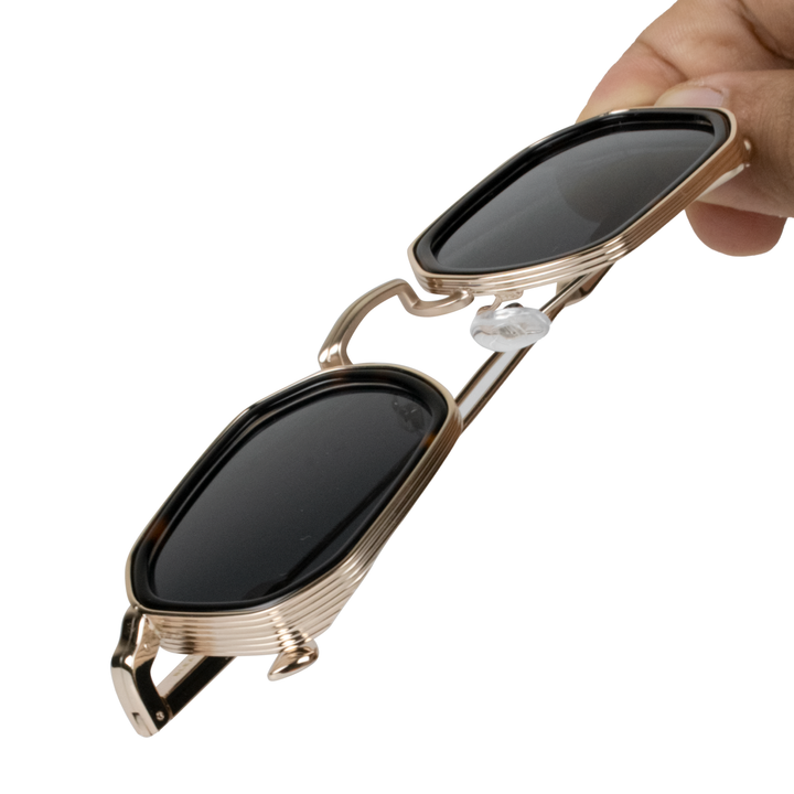 Riveria: Lunettes de soleil de luxe Havane Silver