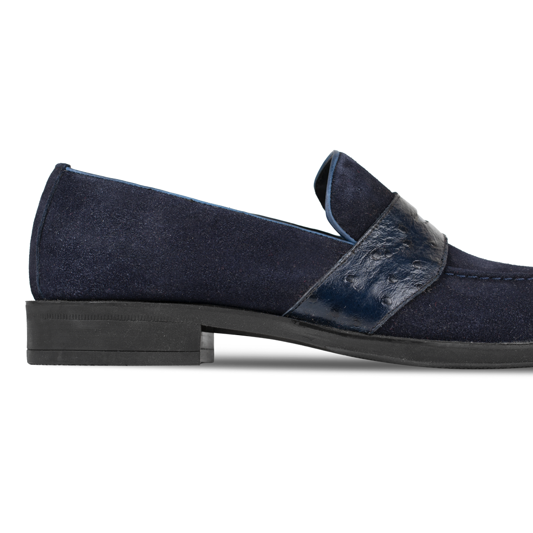 Anderton: Mocassin Homme - Cuir Bleu