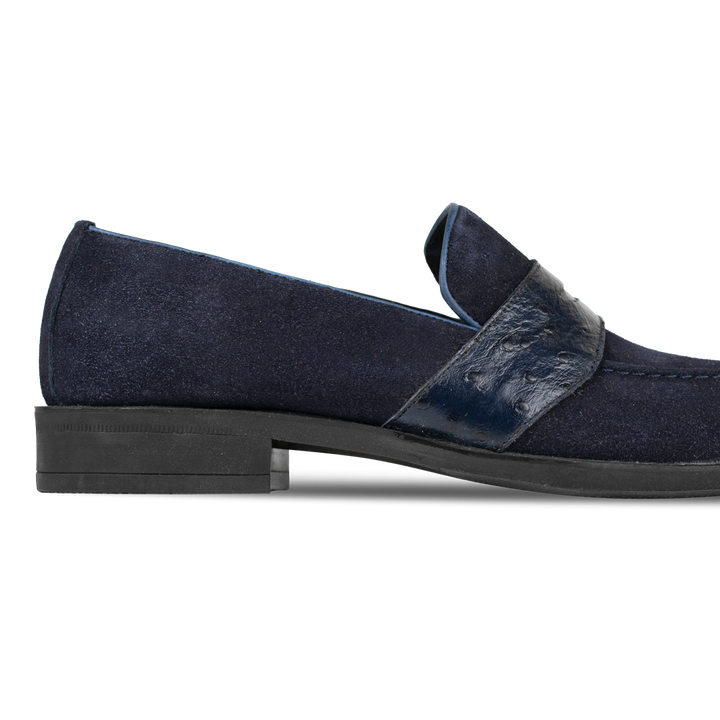 Anderton: Mocassin Homme - Cuir Bleu