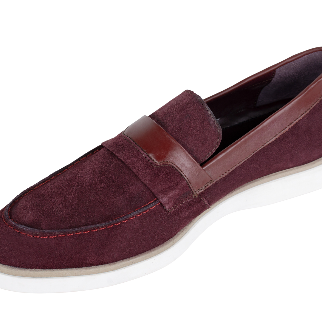 Phelps: Mocassin Homme - Daim Bordeaux