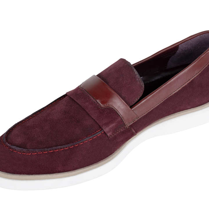 Phelps: Mocassin Homme - Daim Bordeaux