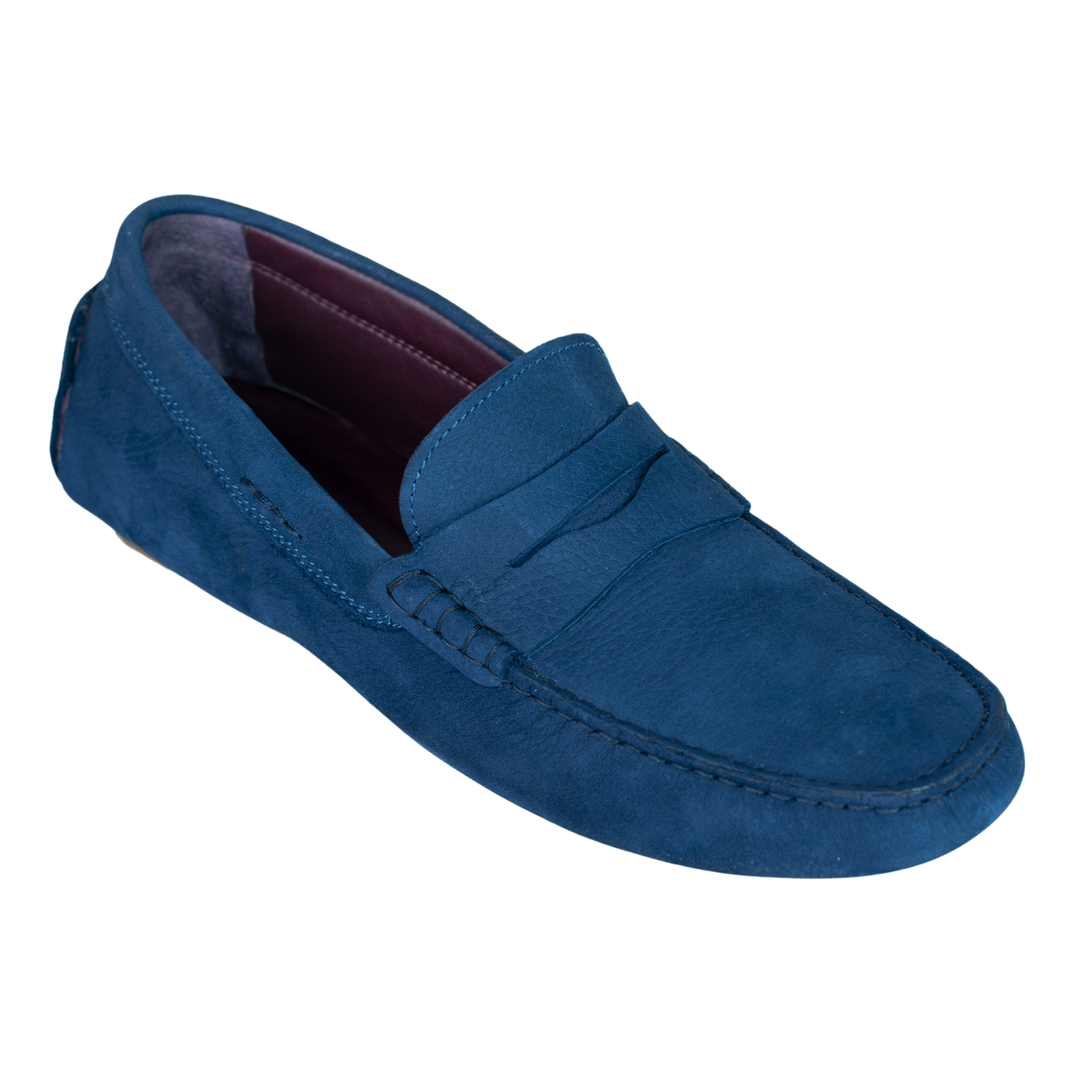 Gary: Mocassin Homme - Daim N' Bleu Indigo