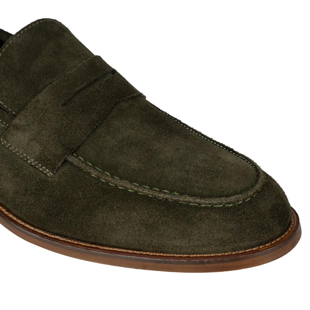 Nowell: Mocassin Homme - Daim Vert