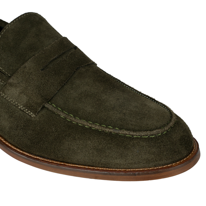 Nowell: Mocassin Homme - Daim Vert