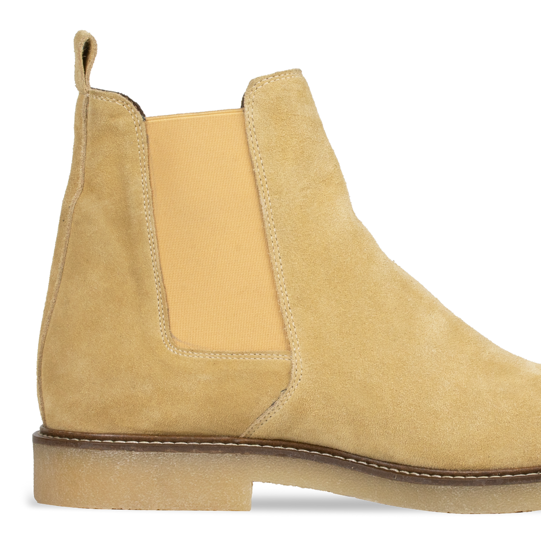 Foxton: Chelsea Boots Homme - Daim Écru