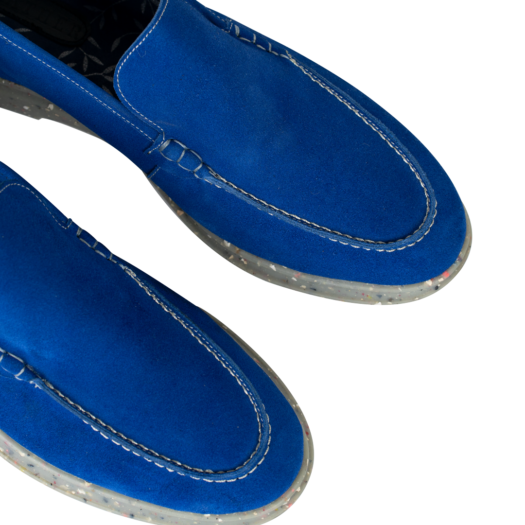 Stewart: Mocassin Homme - Daim Bleu