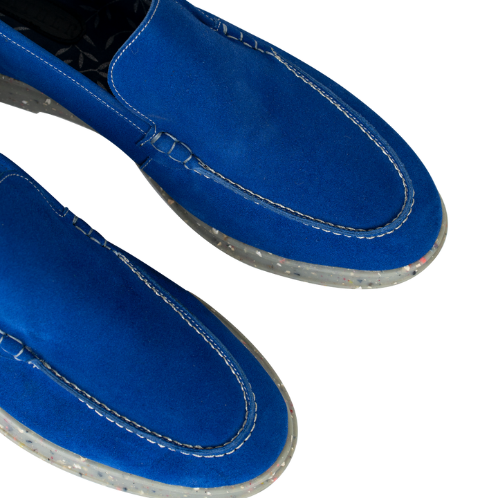 Stewart: Mocassin Homme - Daim Bleu