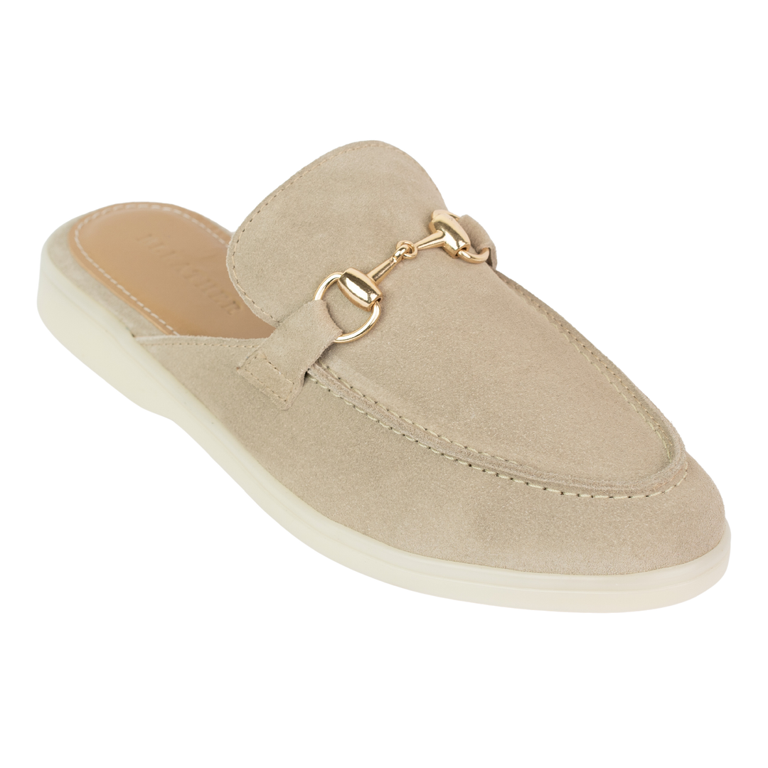 Emma: Mules Femme - Daim sand