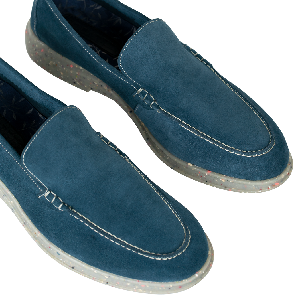 Stewart: Mocassin Homme - Daim Bleu persan