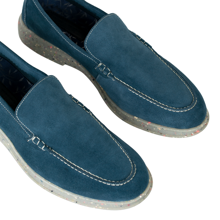 Stewart: Mocassin Homme - Daim Bleu persan