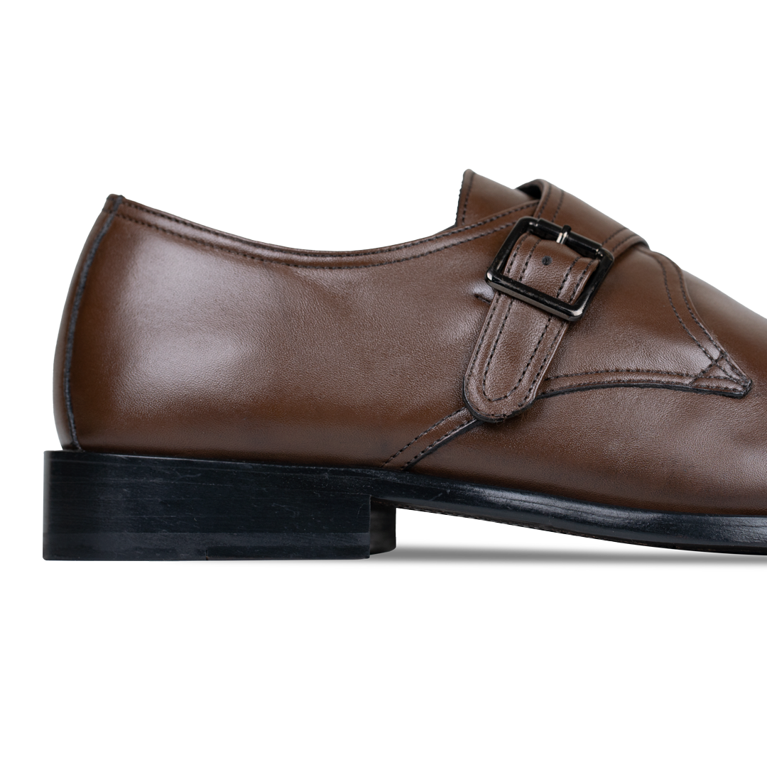 Abram: Chaussures à boucles - Cuir Marron