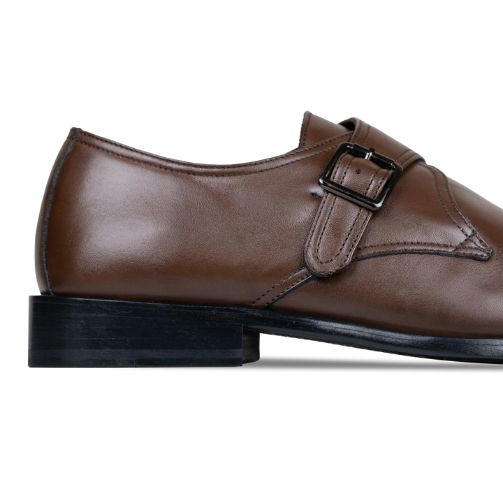 Abram: Chaussures à boucles - Cuir Marron