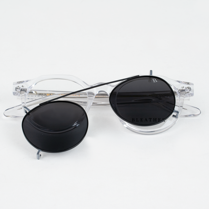 Ginkgo: Lunettes à clips de luxe transparent