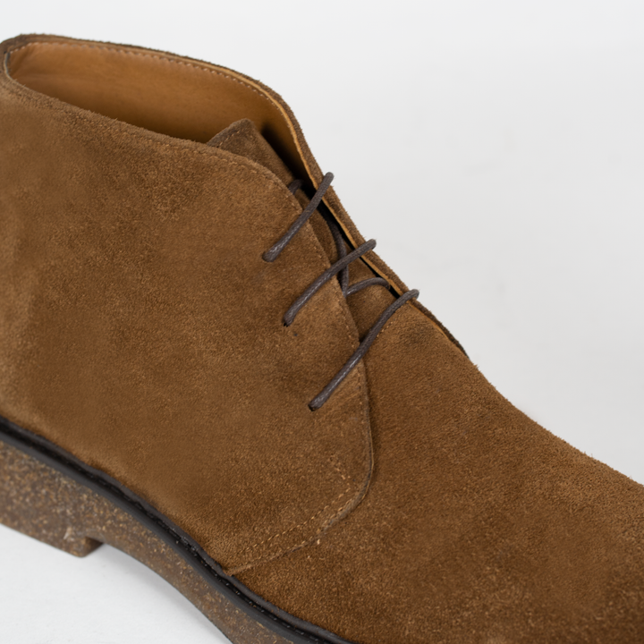 Clarke: Demi Bottes Homme - Daim Cognac