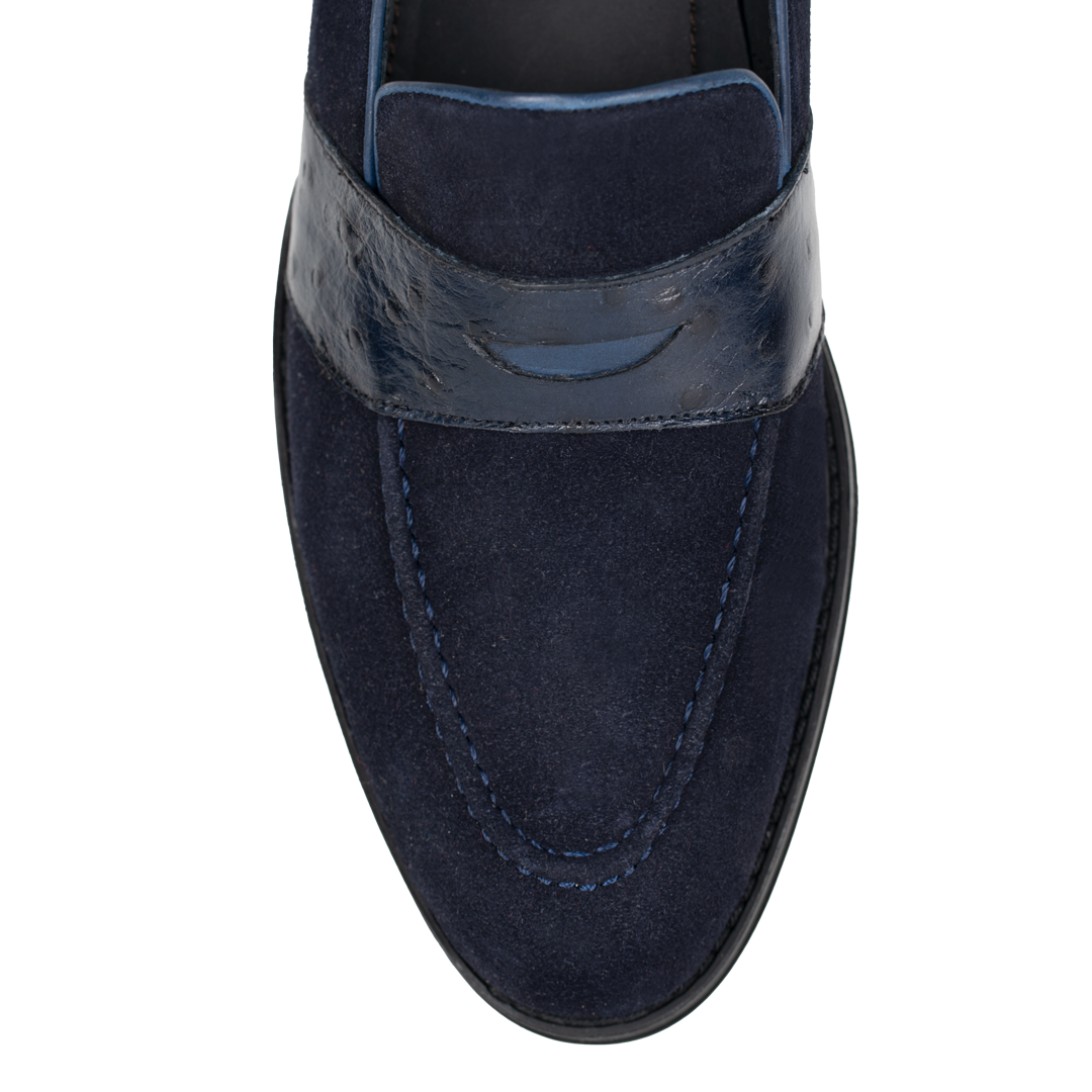 Anderton: Mocassin Homme - Cuir Bleu