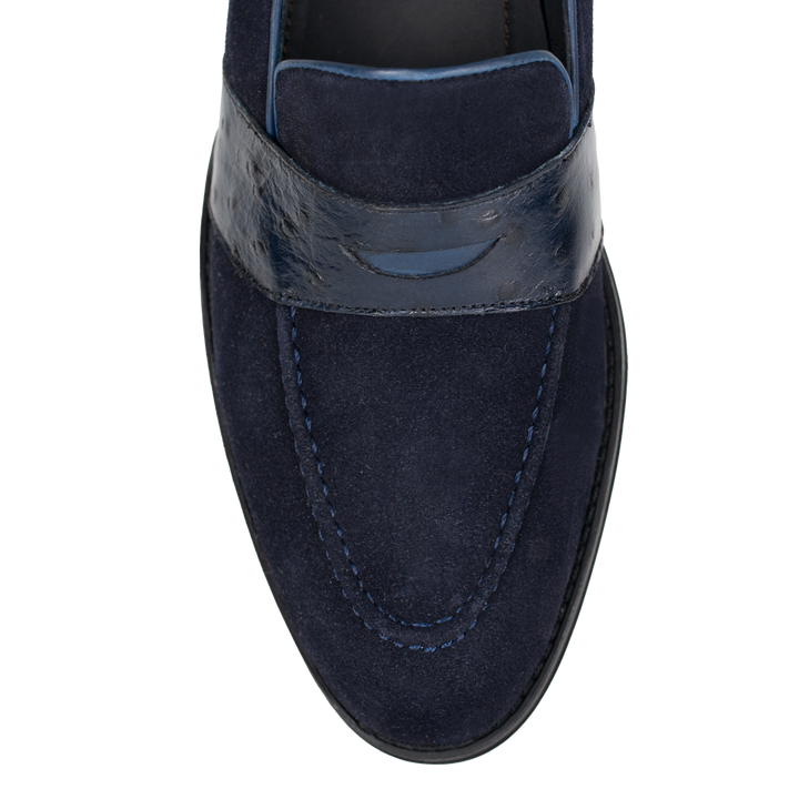 Anderton: Mocassin Homme - Cuir Bleu