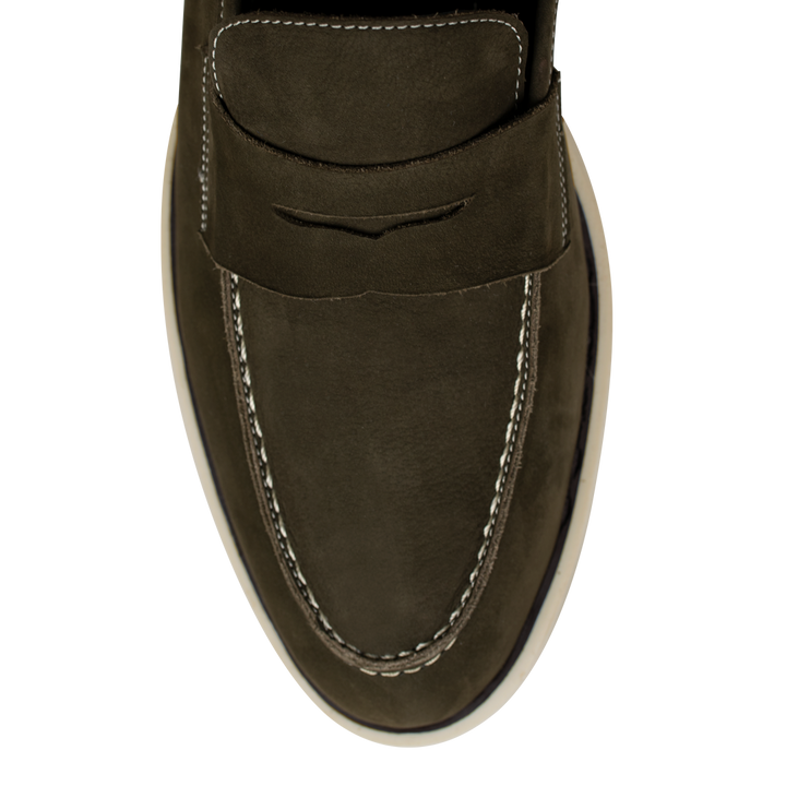 Alan: Mocassin Homme - Gomme Vert