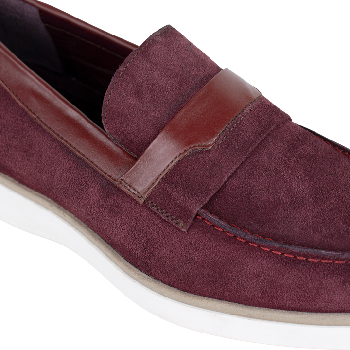 Phelps: Mocassin Homme - Daim Bordeaux