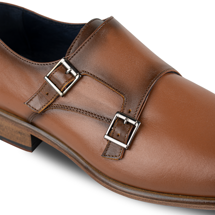 Budd: Chaussures à boucles - Cuir Cognac