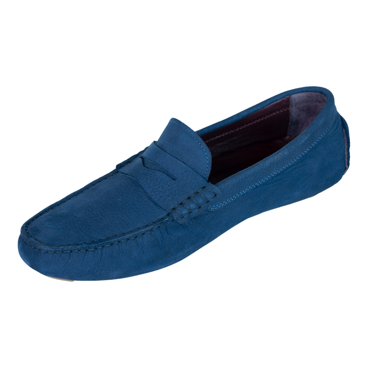 Gary: Mocassin Homme - Daim N' Bleu Indigo