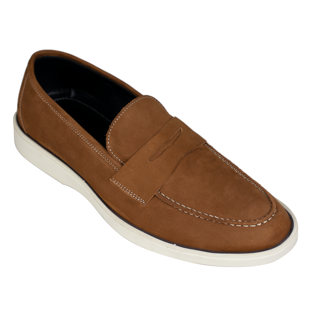 Alan: Mocassin Homme - Gomme Marron