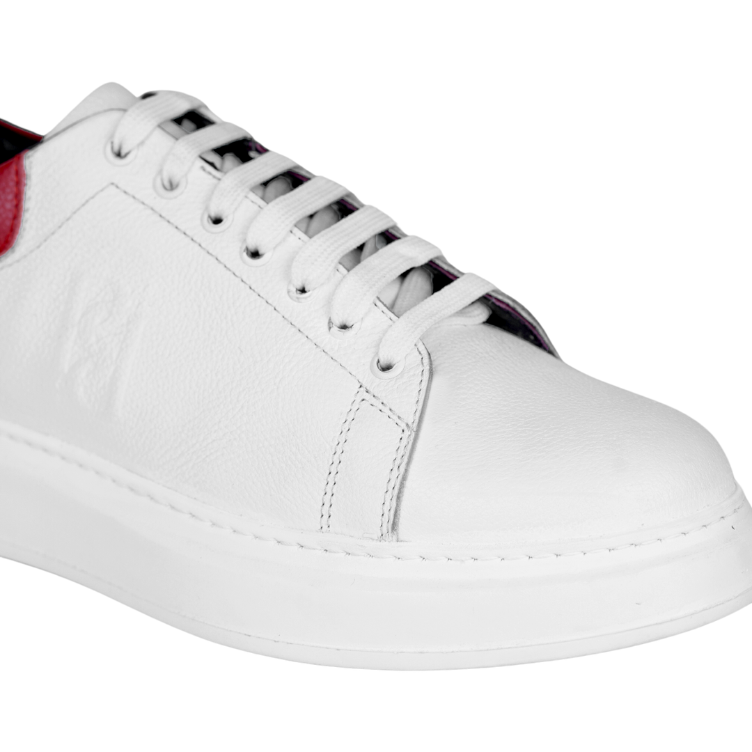 Palmer: Sneakers Homme - Cuir Blanc R'