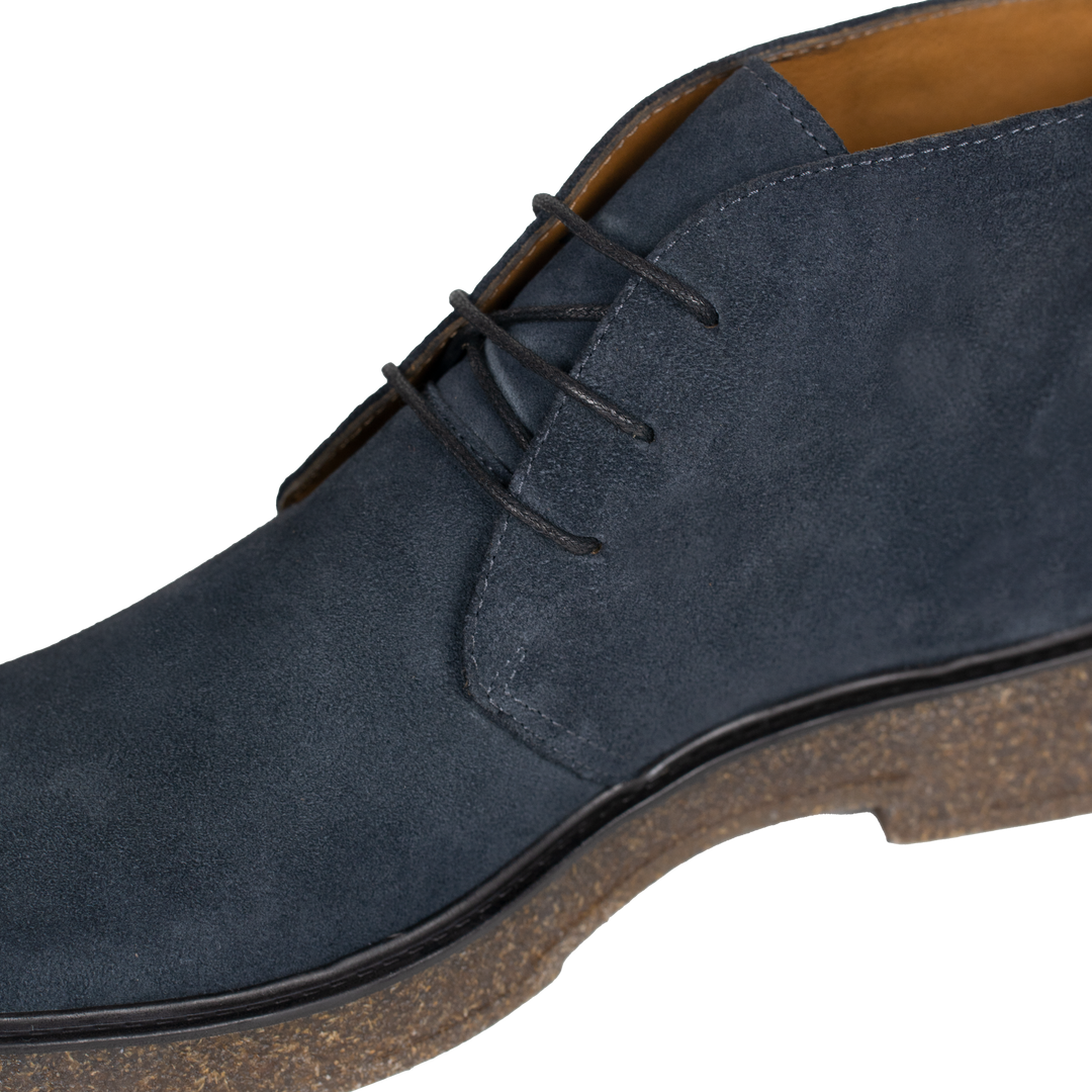 Clarke: Demi Bottes Homme - Daim Bleu